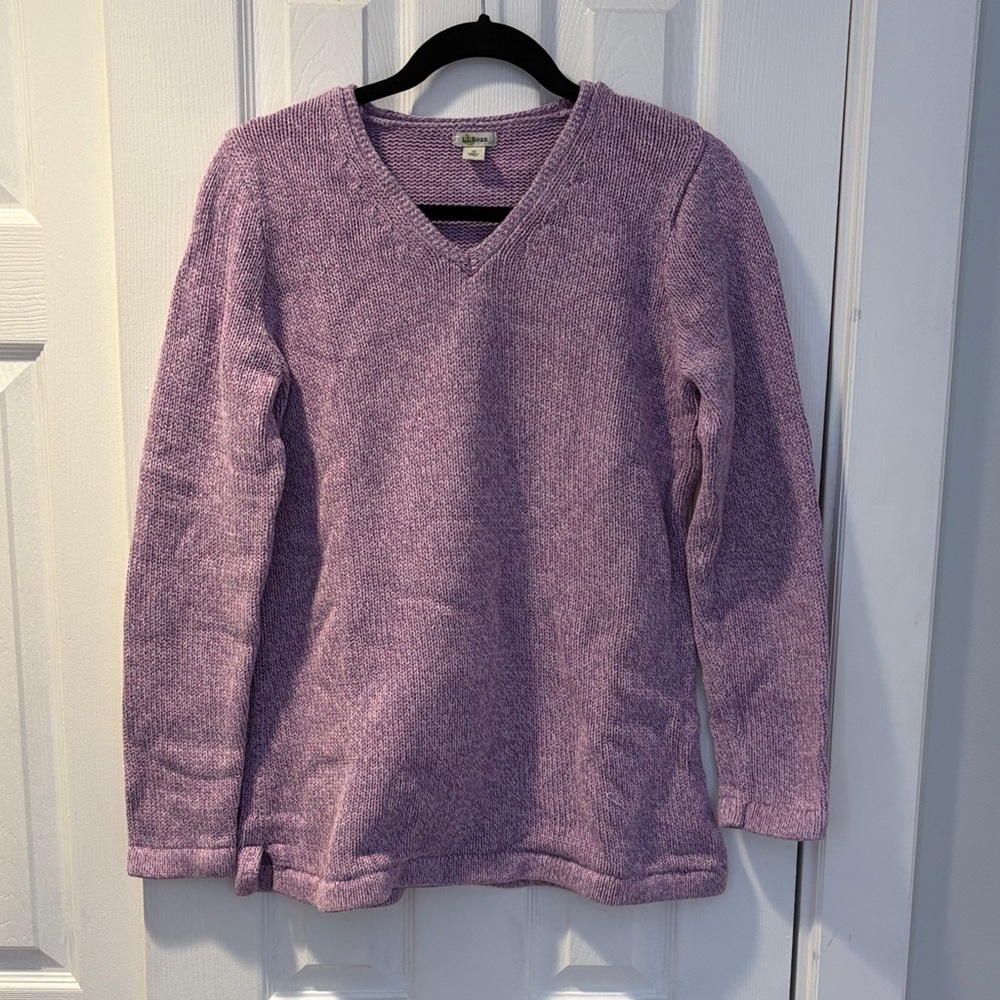 L.L. Bean Purple V-Neck Sweater